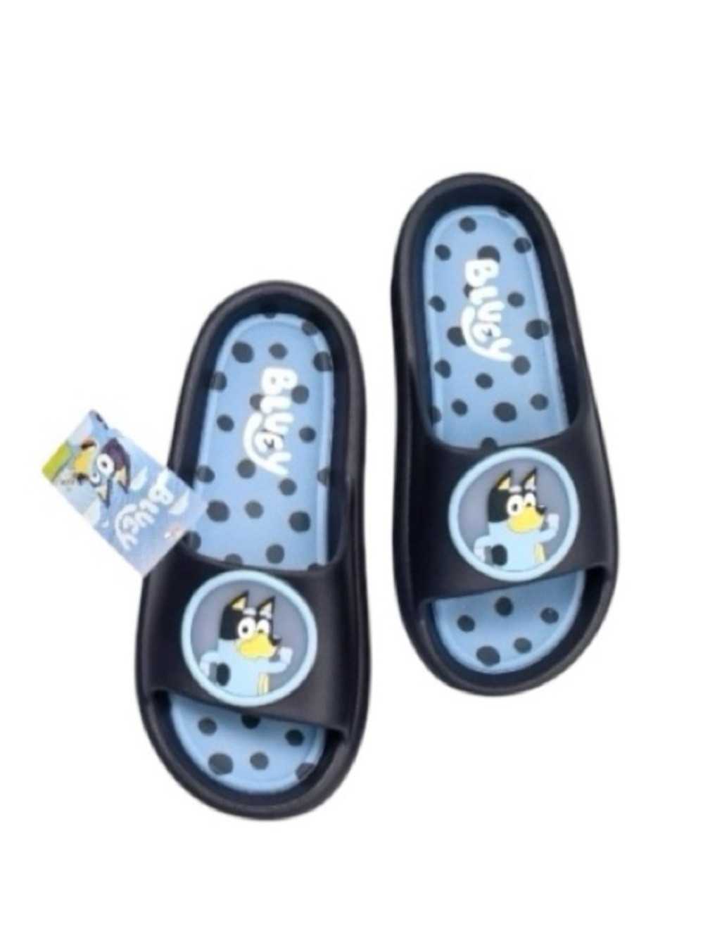 Bluey’s Dad Bandit Comfort Polka Dot Slide Sandals